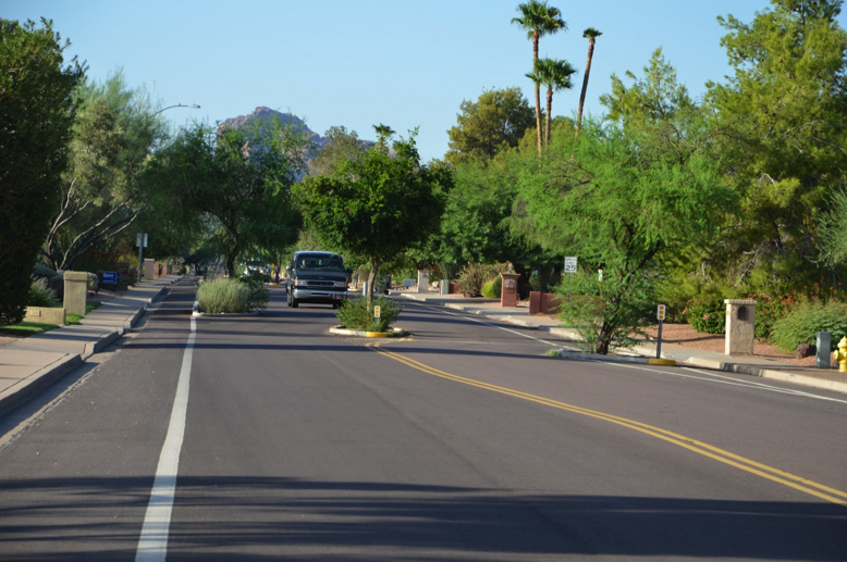 Example of a median/chicane traffic calming feature